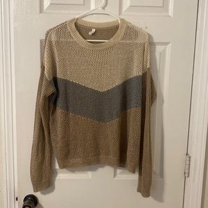 Knit Sweater Cream, Beige and Grey